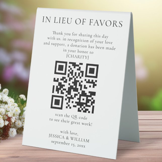 In Lieu of Favours With QR Code For Wedding Charit (Creator Uploaded)