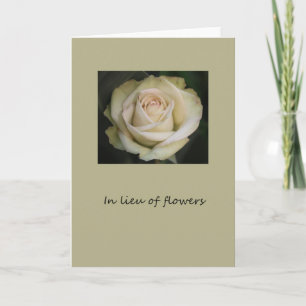 In lieu of flowers card for sympathy/funeral