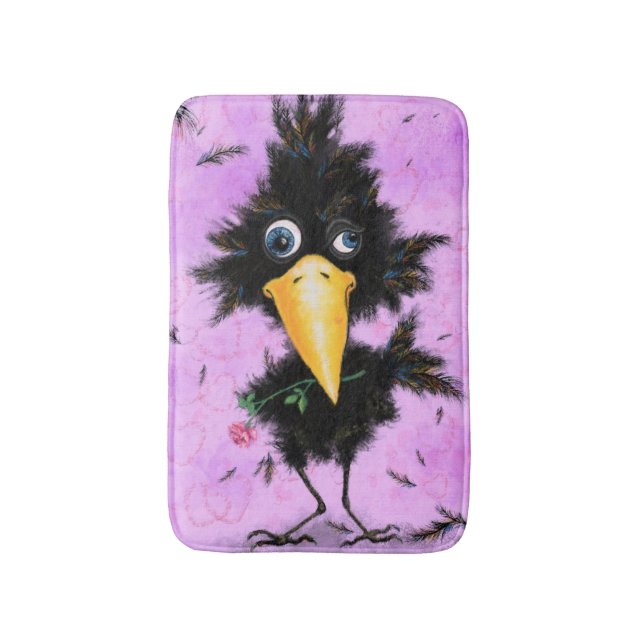 In Love Crow - Funny Bath Mat (Front Vertical)