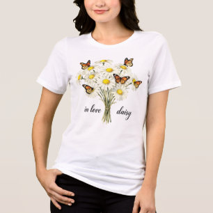 In Love Daisy Bouquet T-Shirt – Vintage Butterfly Tri-Blend Shirt