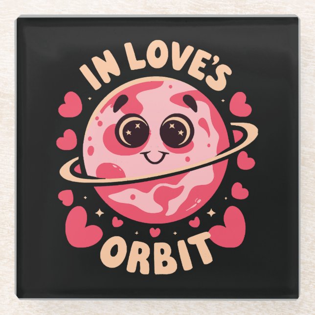  In Love Orbit Glass Coaster (Front)