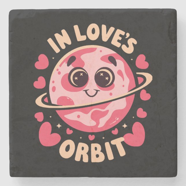  In Love Orbit Stone Coaster (Front)