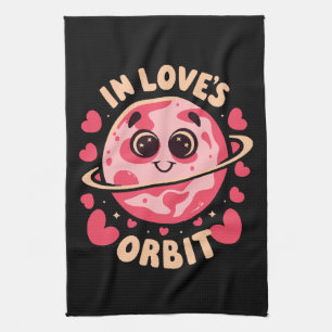 In Love Orbit Tea Towel