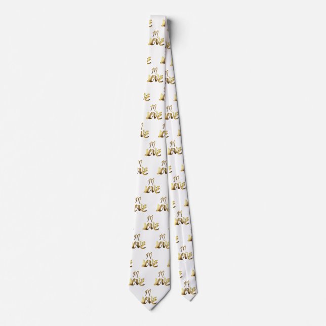 In Love Quote Gold Typography Romantic Elegant Tie (Front)
