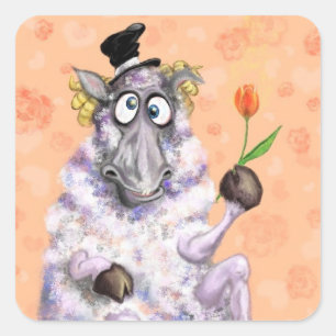 In Love Ram - Romantic - Add Your Text / Name Square Sticker