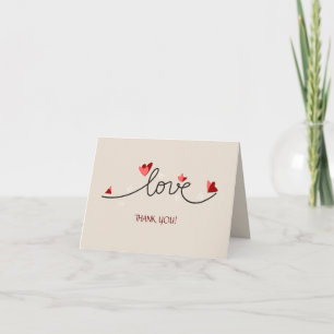 In Love Simple Elegant Text Thank You Card