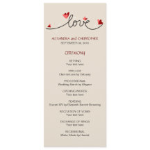 In Love Simple Elegant Text Wedding Program