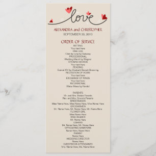 In Love Simple Elegant Text Wedding Program 2