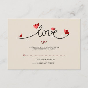 In Love Simple Elegant Text Wedding RSVP Card