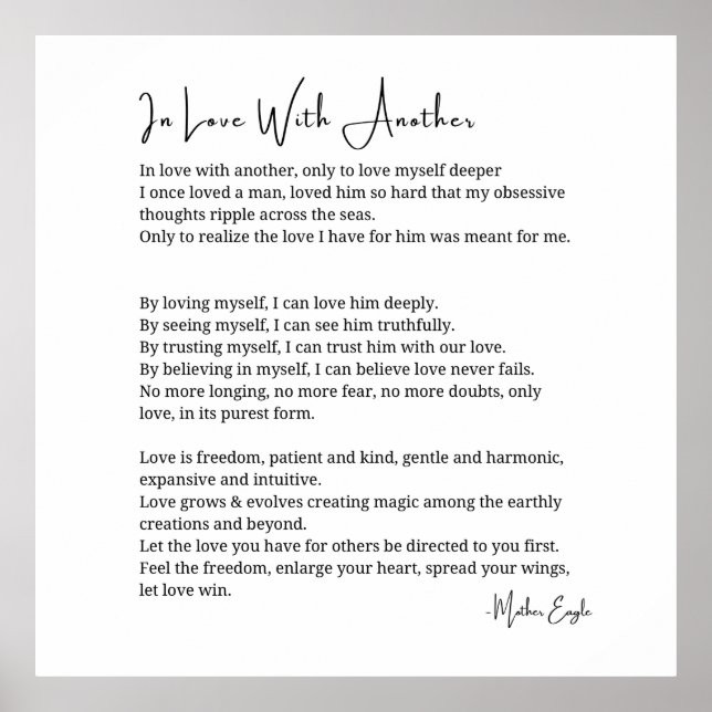 In love with another love poem poster wall art (Front)