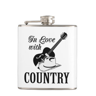 In love with country hip flask