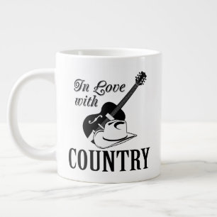 In love with country large coffee mug