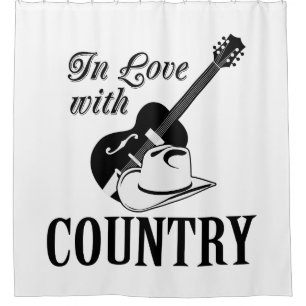 In love with country shower curtain