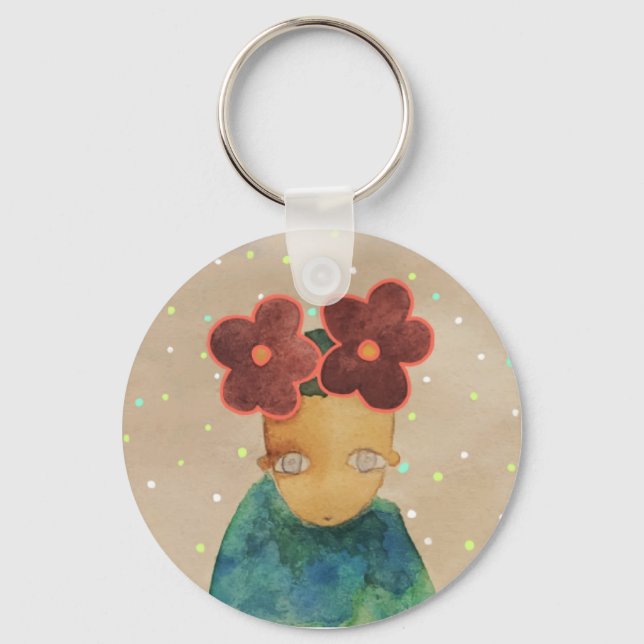 In love with flowers  key ring (Front)