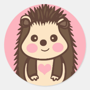 In Love with Hedgehogs Cute Hedgie Classic Round Sticker
