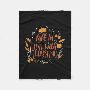 In Love With Learning Autumn Teacher Fall  Fleece Blanket
