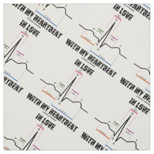 In Love With My Heartbeat Electrocardiogram ECG Fabric