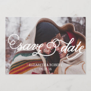 In Love with Script Wedding Save the date