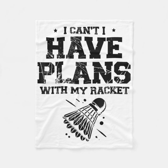 In Love With Shuttle Badminton Player Shuttle Rack Fleece Blanket (Front)