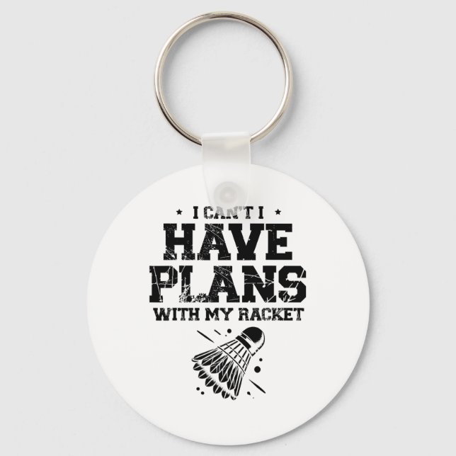 In Love With Shuttle Badminton Player Shuttle Rack Key Ring (Front)