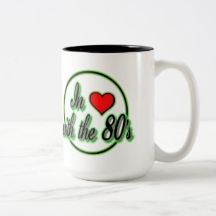 In Love With The 80's Retro Green Logo Mug