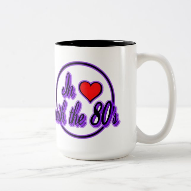 In Love With The 80's Retro Purple Logo Mug (Right)