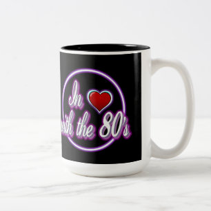 In Love With The 80's Retro Purple Neon Logo Mug