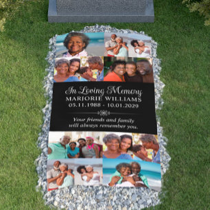 In Loving Memory 12 Photo Collage Grave Cover Banner