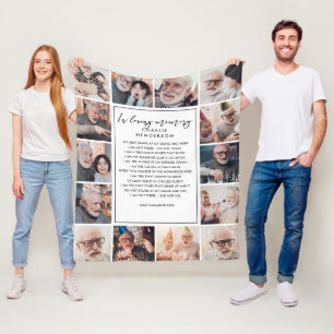 In Loving Memory 14-Photo Name & Custom Quote Fleece Blanket