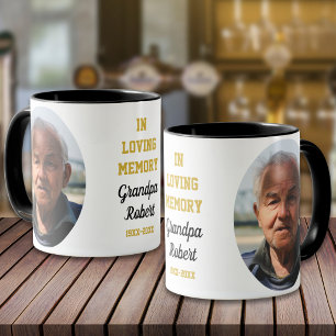 In Loving Memory 2 Photo Memorial Black And Gold Mug