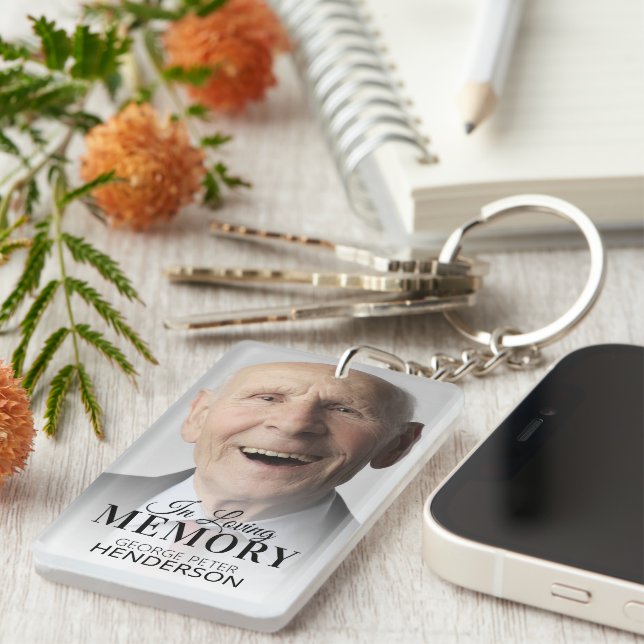 In Loving Memory 2 Photo Memorial Key Ring (Front Right)