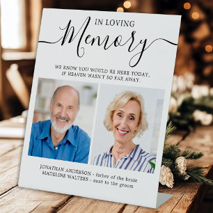 In Loving Memory 2 Photo Modern Memorial Wedding Pedestal Sign