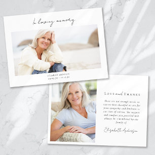 In Loving Memory 2 Photo Sympathy Thank You Card