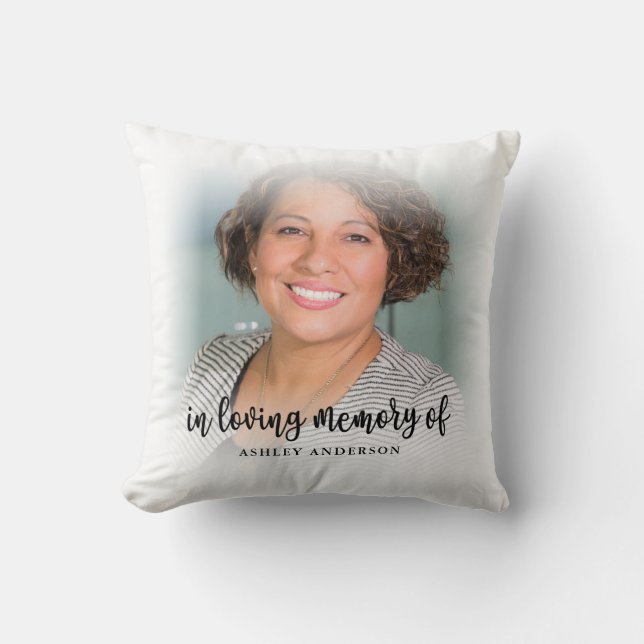 In Loving Memory 2 Photos Modern Cushion (Front)
