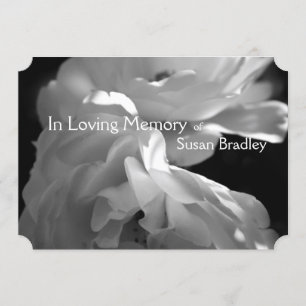 In Loving Memory 2 White Rose Memorial Service Invitation