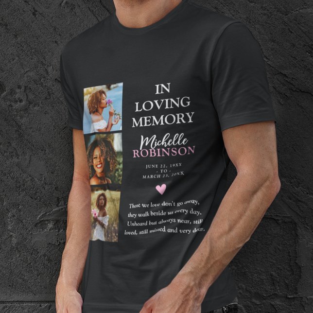 In Loving Memory 3 Photo Tribute T-Shirt (Creator Uploaded)