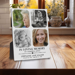 In Loving Memory   4 Photo Collage Sympathy Plaque