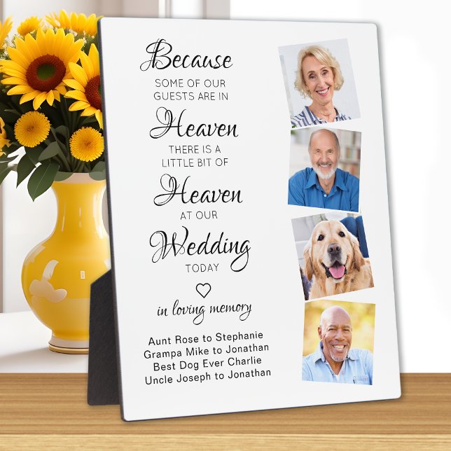 In Loving Memory 4 Photo Heaven Wedding Memorial Plaque (Creator Uploaded)