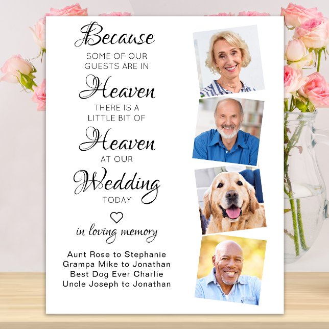 In Loving Memory 4 Photo Heaven Wedding Memorial Poster (Creator Uploaded)