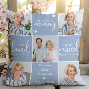 In Loving Memory 5 Photo Collage Custom Memorial Cushion