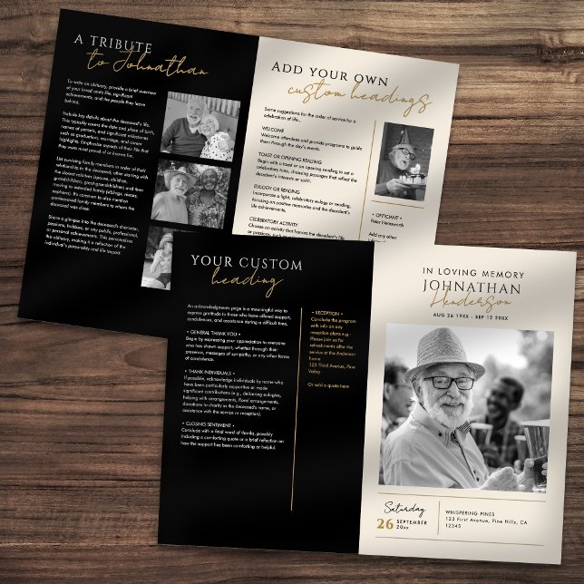 In Loving Memory 5-Photo Elegant Memorial Program (Creator Uploaded)