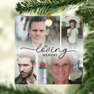 In Loving Memory 5 Photo Personalised Christmas Ceramic Ornament