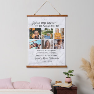 In Loving Memory   6 Photo Collage Funeral Hanging Tapestry