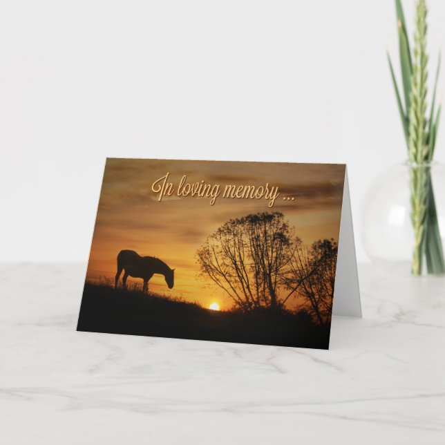 In Loving Memory and Deepest Sympathy Horse Card (Front)