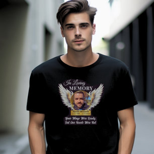In Loving Memory Angel Wings Photo Memorial  T-Shirt