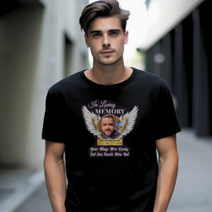 In Loving Memory Angel Wings Photo Memorial T-Shirt