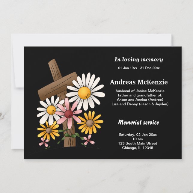 In Loving Memory Announcement (Front)