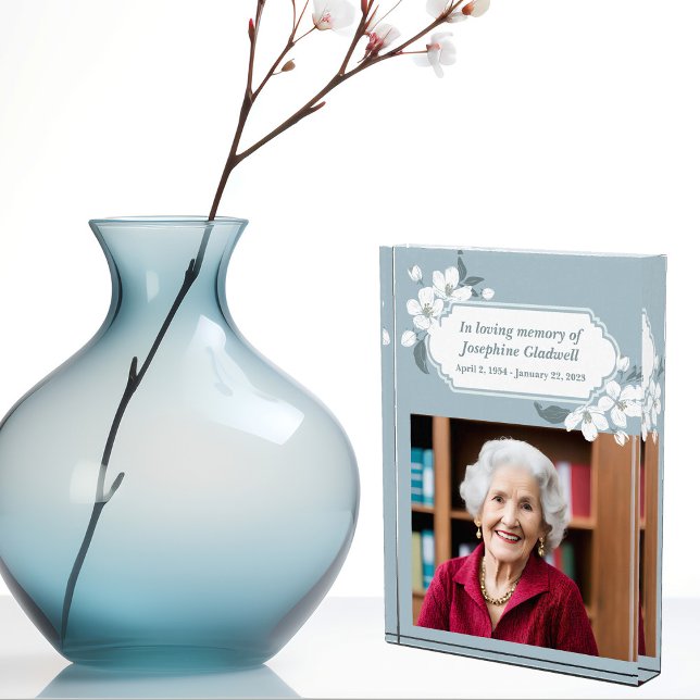 In Loving Memory Beautiful Floral Memorial Service Photo Block (Creator Uploaded)