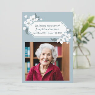 In Loving Memory Beautiful Photo Memorial Service Card