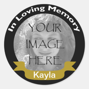 In Loving Memory Black Gold Photo Stickers
